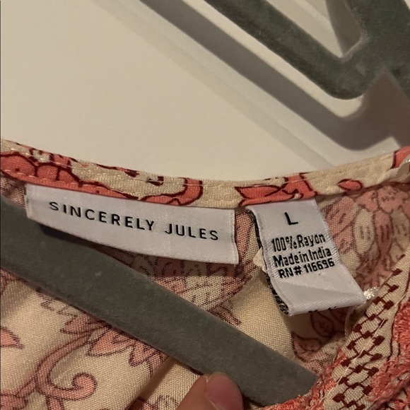 Sincerely Jules -Pink and Cream Long Sleeve Dress - Picture 2 of 6